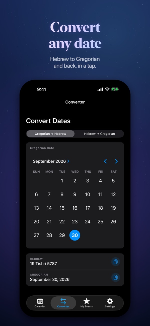 The date converter on iPhone